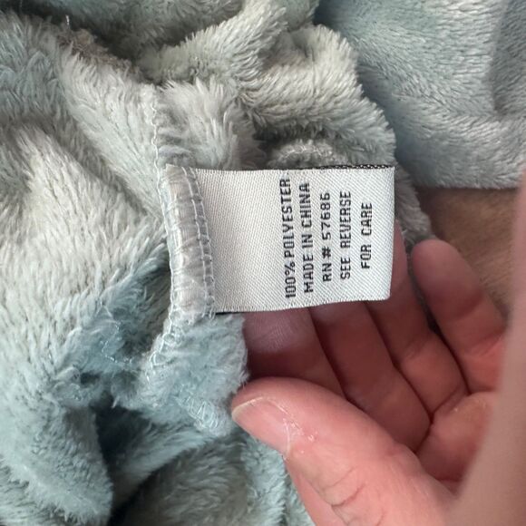 Miss Selfie Fuzzy Crop Pullover Light Teal Half Zip Plush Long Sleeve M - Picture 5 of 5